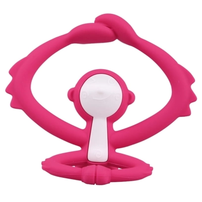Gryzak Zabawka Małpka, dark pink, Mombella
