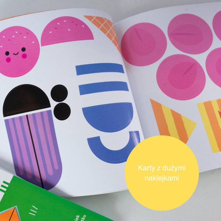 Na jednej stronie wzór do odtworzenia, na drugiej miejsce do wyklejania naklejek(5).png