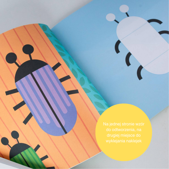 Na jednej stronie wzór do odtworzenia, na drugiej miejsce do wyklejania naklejek(1).png