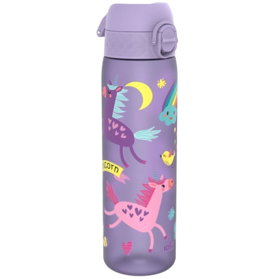 ION8® - Smukła butelka/bidon na wodę, Jednorożce fiolet, 500ml