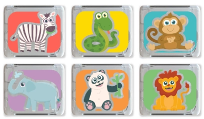 Glo Pals, Kostki sensoryczne świecące w wodzie 6 sztuk - Zwierzęta