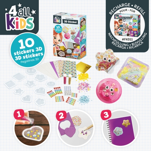 Zestaw do tworzenia naklejek 3D Kawaii - Buki