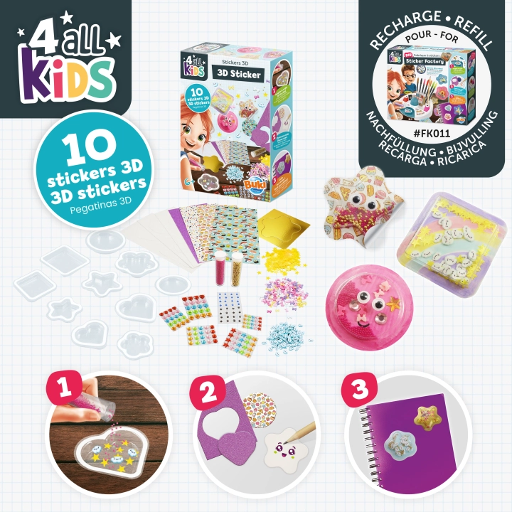 Zestaw do tworzenia naklejek 3D Kawaii - Buki
