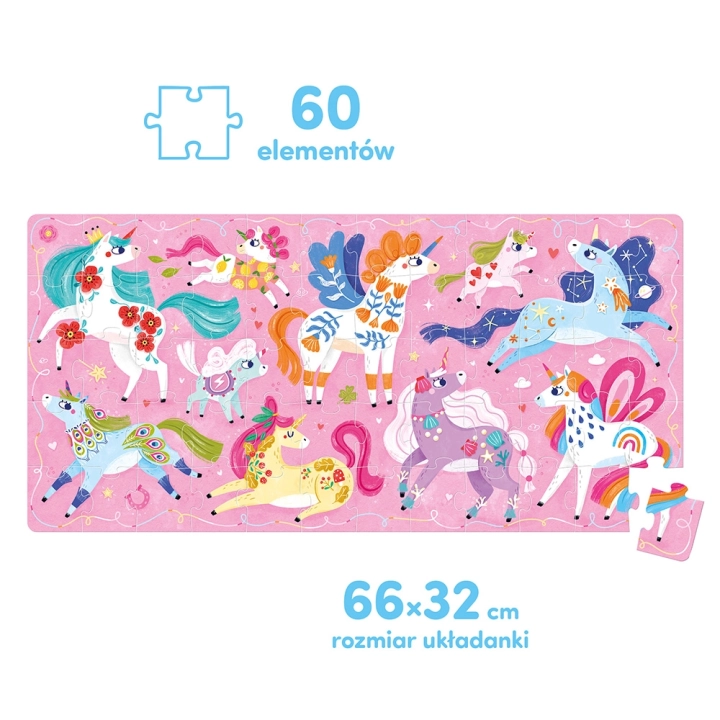Puzzle Ach Jednorożce dla dzieci 3+, 60 elementów.
