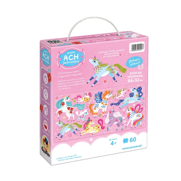 Puzzle Ach Jednorożce dla dzieci 3+, 60 elementów.
