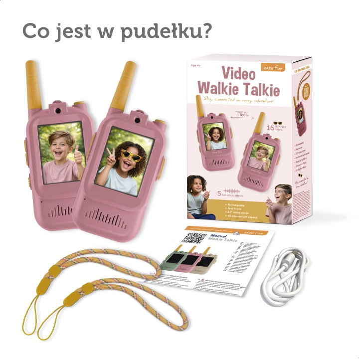 Zazu Fun Video Walkie Talkie dla Dzieci Różowe
